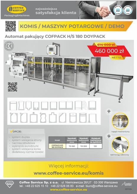 AUTOMAT PAKUJĄCY COFPACK H/S 180