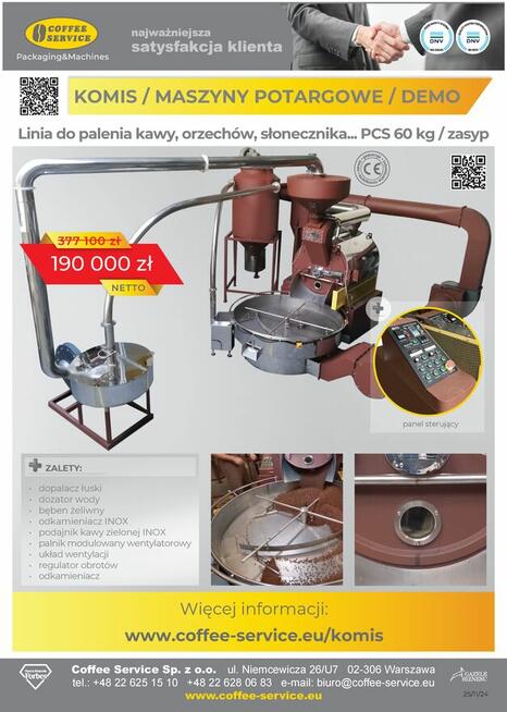 LINIA DO PALENIA KAWY, ORZECHÓW, SŁONECZNIKA KOMPLETNA