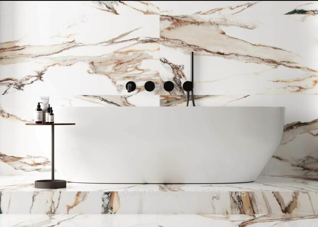 Płytki łazienkowe marmur biały złoty Calacatta gold 60x60