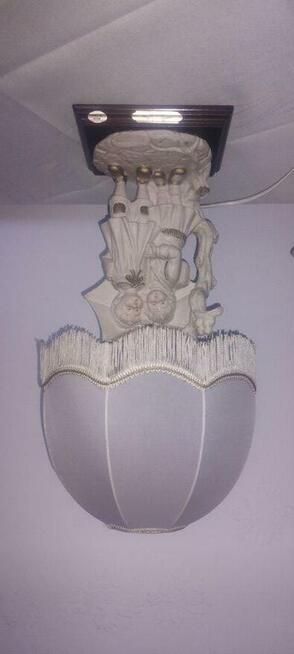 Lampa stojąca z oryginalnym abażurem