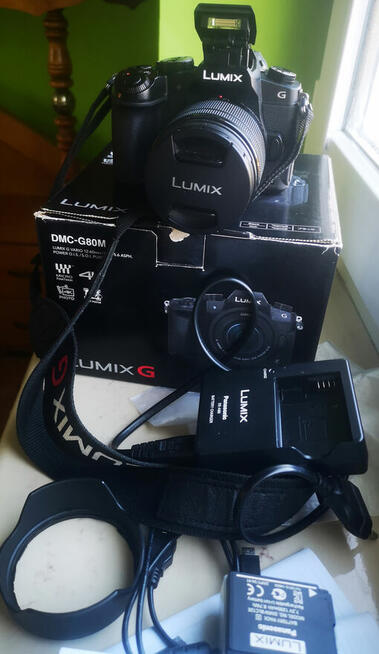 Panasonic DMC-G80M Lumix bezlusterkowy aparat cyfrowy + obie