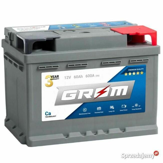 Akumulator GROM Premium 60Ah 600A EN DTR Police Specpart