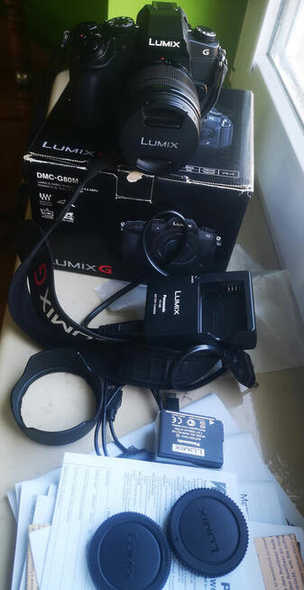 Panasonic DMC-G80M Lumix bezlusterkowy aparat cyfrowy + obie