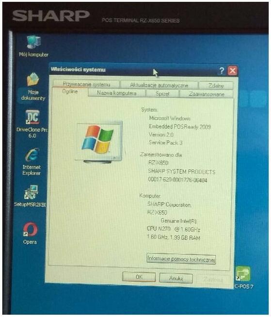 Terminal POS Sharp RZ-X650 2GB