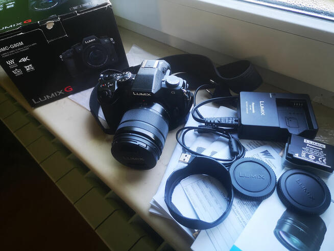 Panasonic DMC-G80M Lumix bezlusterkowy aparat cyfrowy + obie