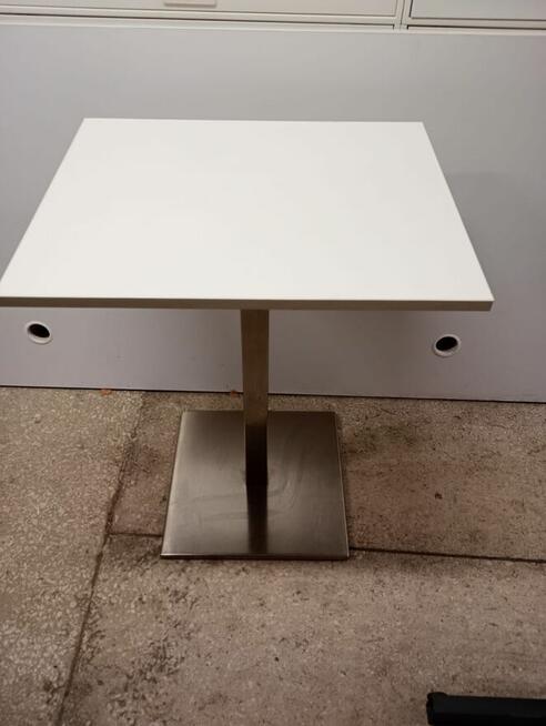 Stół biały kuchenny prostokąt noga chromowana 60cm