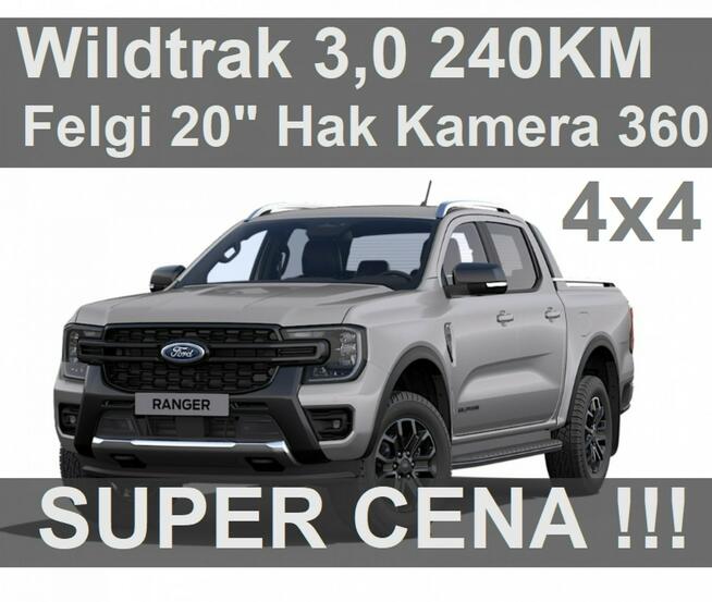 Ford Ranger Wildtrak 3,0 240KM 4x4 RoletaHak Kamera360 Super Niska Cena 3594 zł