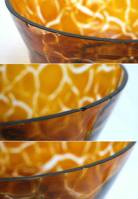 Misa, miska miodowe szkło, żółe, polskie szkło PRL, vintage