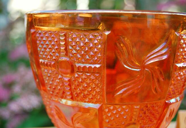 Art Deco Huta Hortensja bomboniera szkło karnawałowe