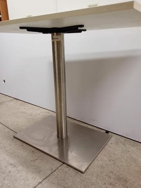 Stół biały kuchenny prostokąt noga chromowana 60cm