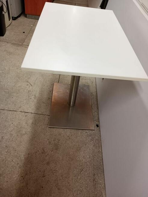 Stół biały kuchenny prostokąt noga chromowana 60cm