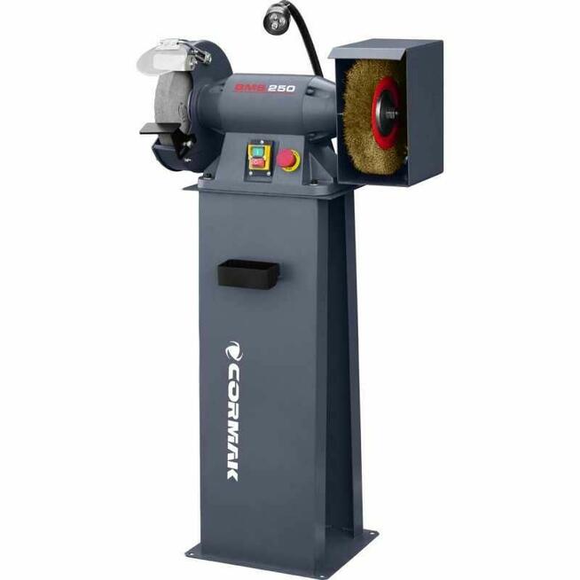 Przemysłowa szlifierka dwutarczowa CORMAK BMS250 z podstawą