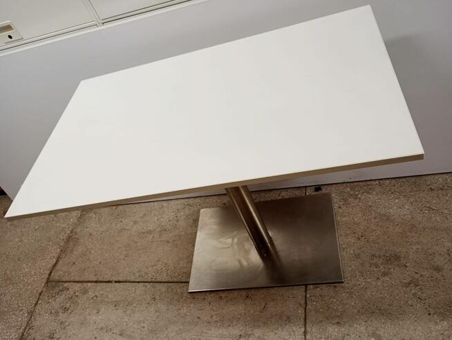 Stół biały kuchenny prostokąt noga chromowana 60cm
