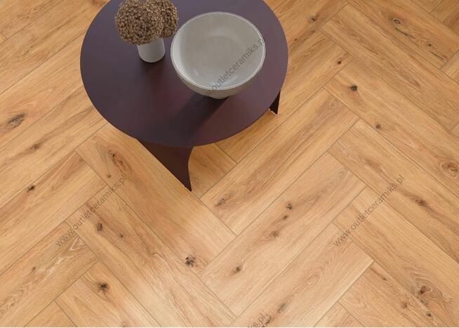 Płytki podłogowe ścienne, jodełka 60x17 Limewood light brown