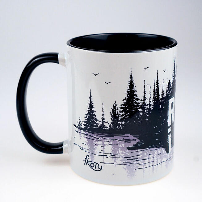 Wyjątkowy PREZENT na święta dla WĘDKARZA kubek RYBY I LAS