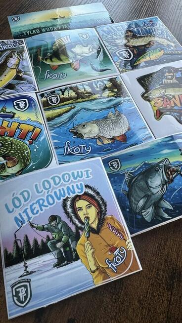 Naklejki laminowane na łódź ponton samochód WĘDKARSKIE