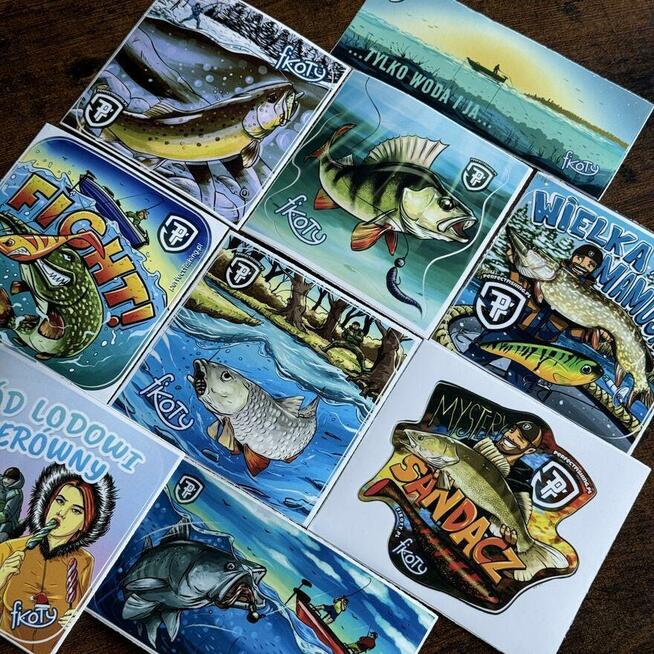 Naklejki laminowane na łódź ponton samochód WĘDKARSKIE