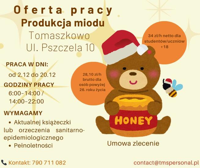 Tomaszkowo - Praca - Produkcja miodu