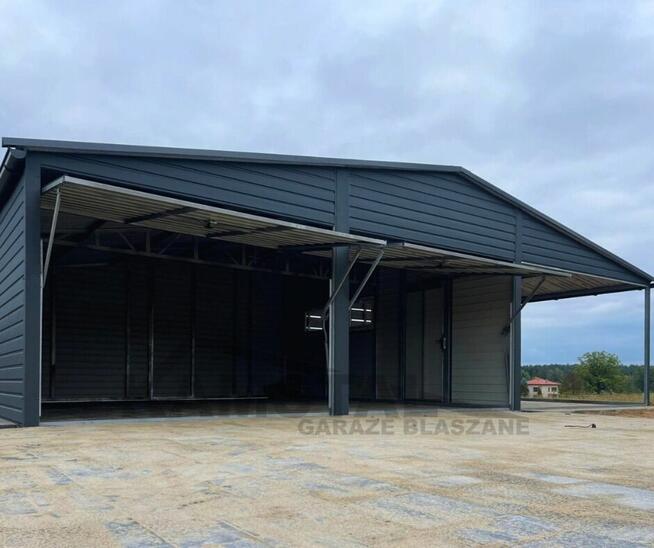 Garaż 6x6 + wiata | Blachodachówka + rynny