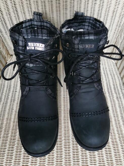 Trapery Bunker Rozm.45 Skóra Naturalna Super stan Wkładka 29