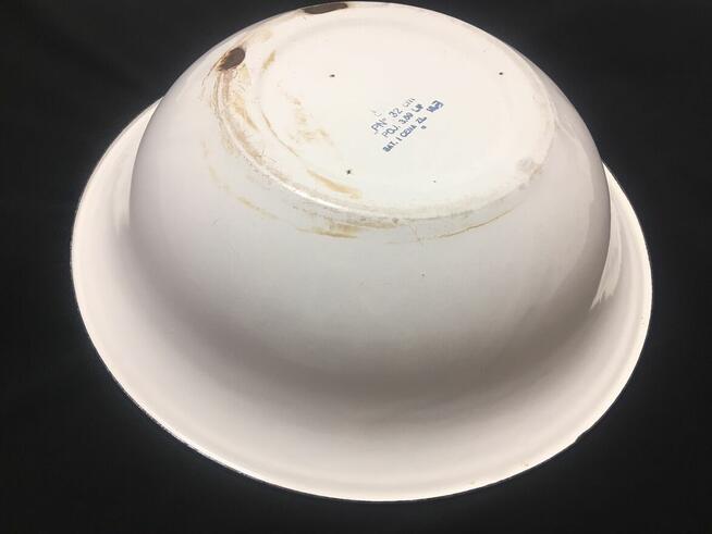 Miska biała metalowa 32 cm PRL