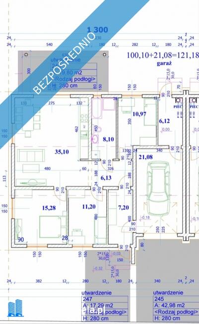 parterowy z garażem, wykończenie premium