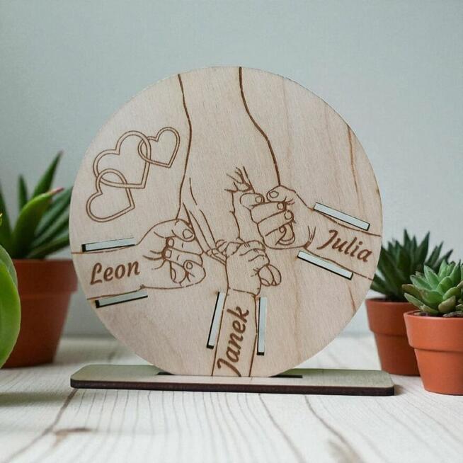 Drewniana Metryczka na Opaskę Szpitalną Dziecka