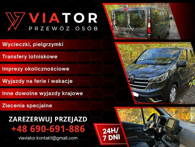 24/7 Zawieziemy Cię dokąd chcesz – PRZEWÓZ OSÓB - BUS 9 OSÓB