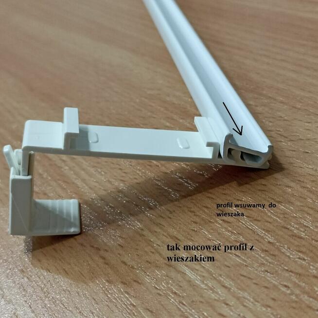 profil zaczepowy do rolet dzień noc mini alu biały za 100 cm