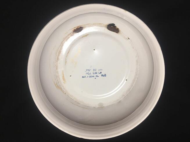 Miska biała metalowa 32 cm PRL