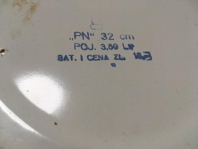 Miska biała metalowa 32 cm PRL