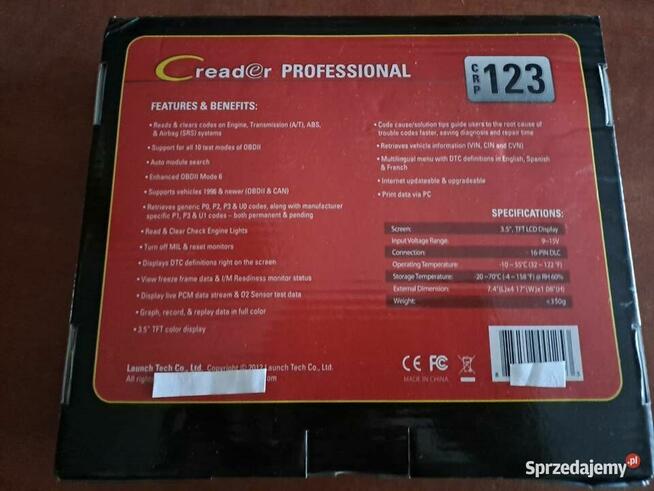 Launch CRP 123 OBD II Interfejs Diagnostyczny Tester Wysyłka