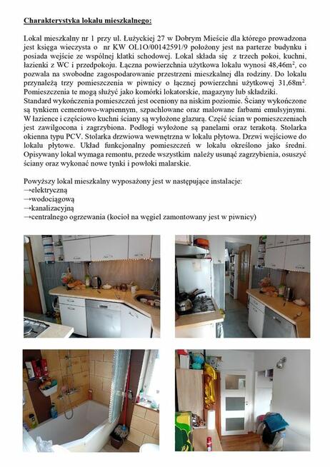 Syndyk sprzeda udział w lokalu mieszkalnym w Dobrym Mieście