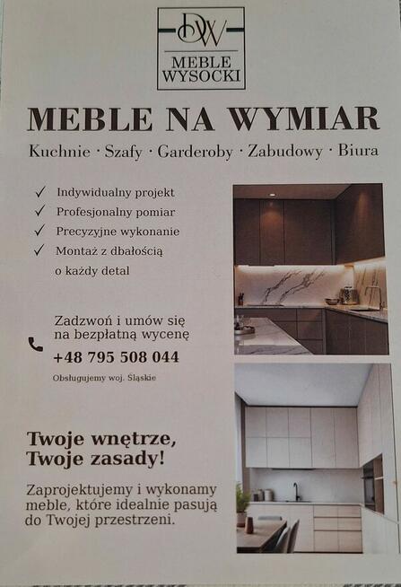 Meble kuchenne i inne na wymiar - Sląsk