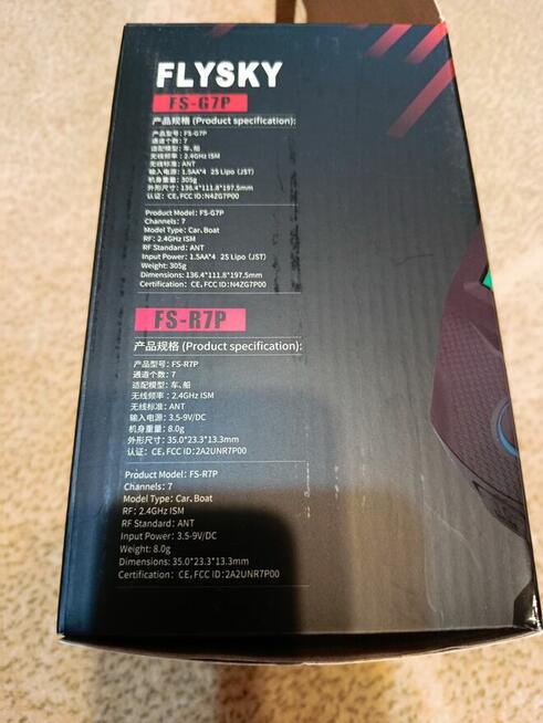 Nadajnik/odbiornik FLYSKY FS-G7P2,4Ghz + odbiornik 7ch