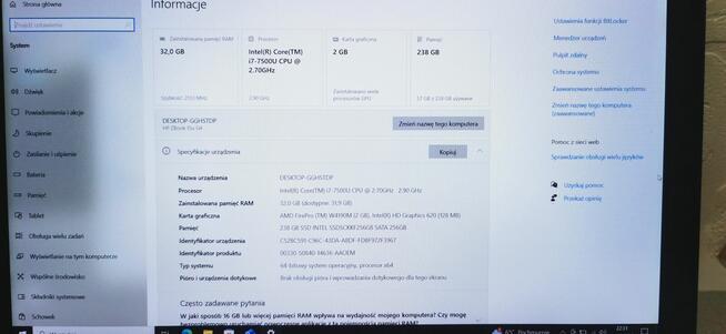 Laptop HP ZBook 15 G4/Proc.i7,/32GB RAM -Tanio