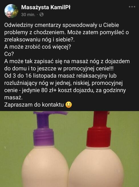 Masaż z dojazdem do klienta. Promocja!