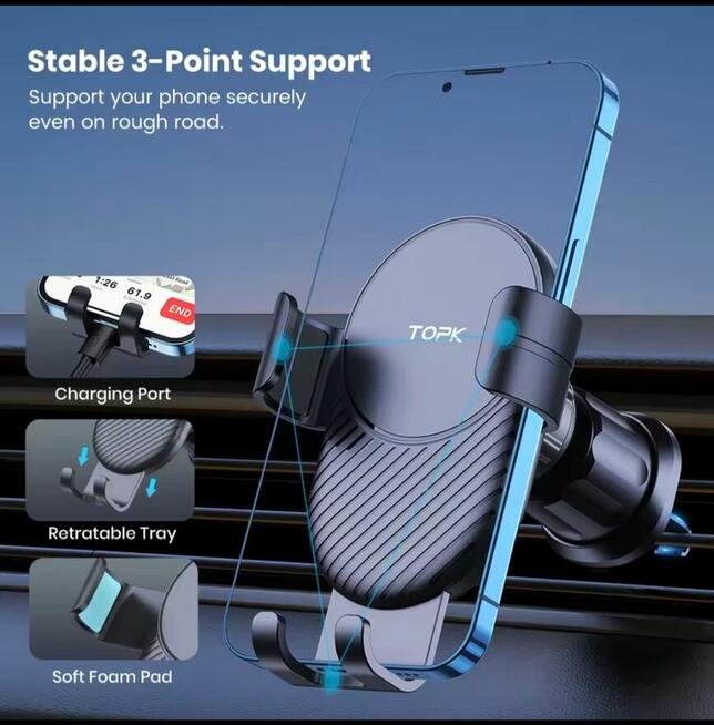 Uchwyt grawitacyjny na telefon TOPK