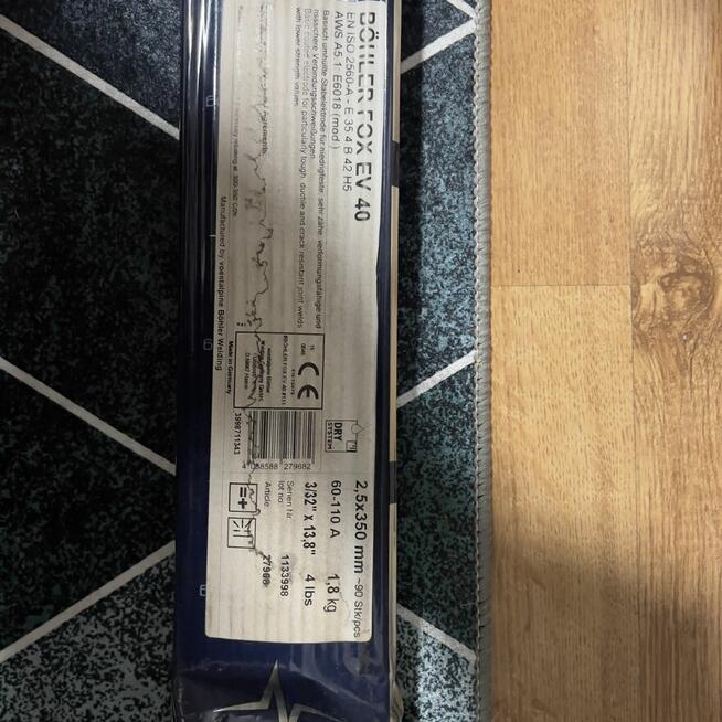 Elektrody spawalnicze 2.5 x 350 mm – 90 szt. – 1,8 kg (NOWE)