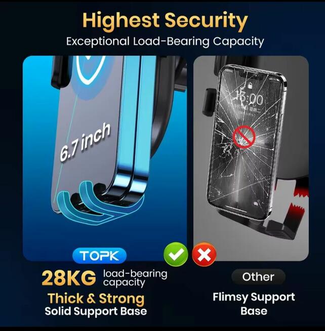 Uchwyt grawitacyjny na telefon TOPK