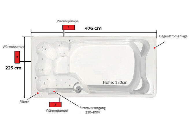 Basen wolnostojący Basen Jacuzzi ogrodowe SWIMSPA KONGO 4,8m
