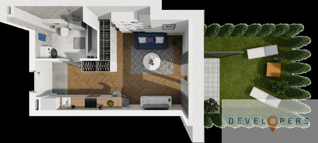 Kawalerka z ogródkiem w zielonej okolicy