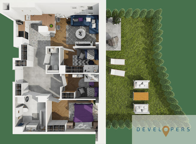 Zachodnie mieszkanie 64mkw I 4 pokoje z ogródkiem