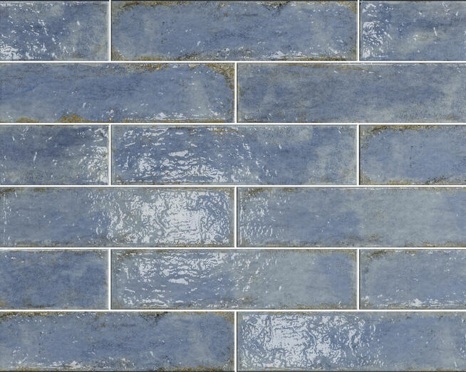 Glazura do łazienki płytki cegiełki błękitne 30x7 Palette