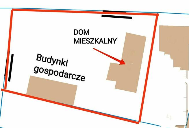 Dom na działce 900m2, budynki gospodarcze, zieleń.