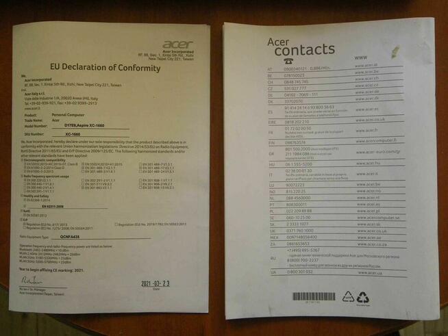 ACER Aspire XC-705, Intel i3, SSD 500, DDR3 8GB,