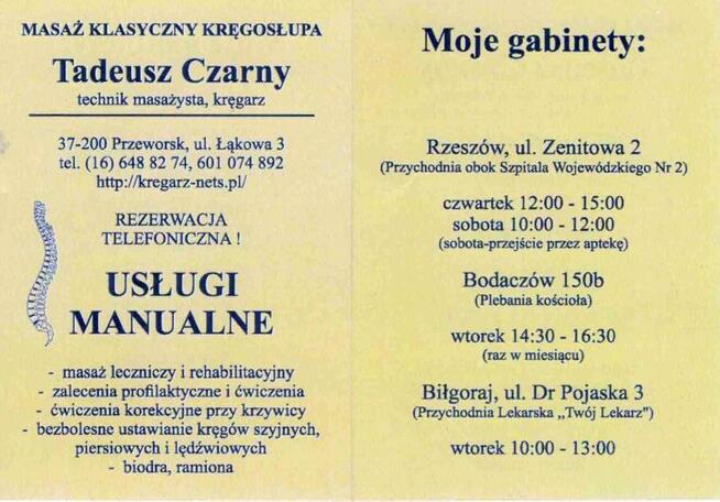Technik masażysta - kręgarz