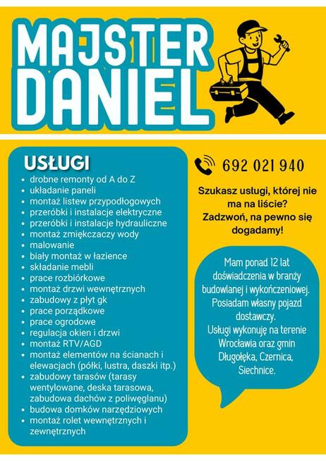 Złota rączka drobne prace remontowe, montaż drzwi, mebli, po