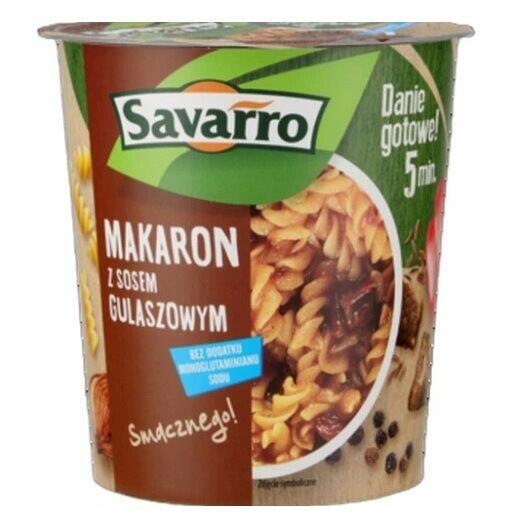 Danie instant kubek Savarro makaron z sosem lub puree