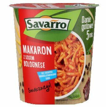 Danie instant kubek Savarro makaron z sosem lub puree
